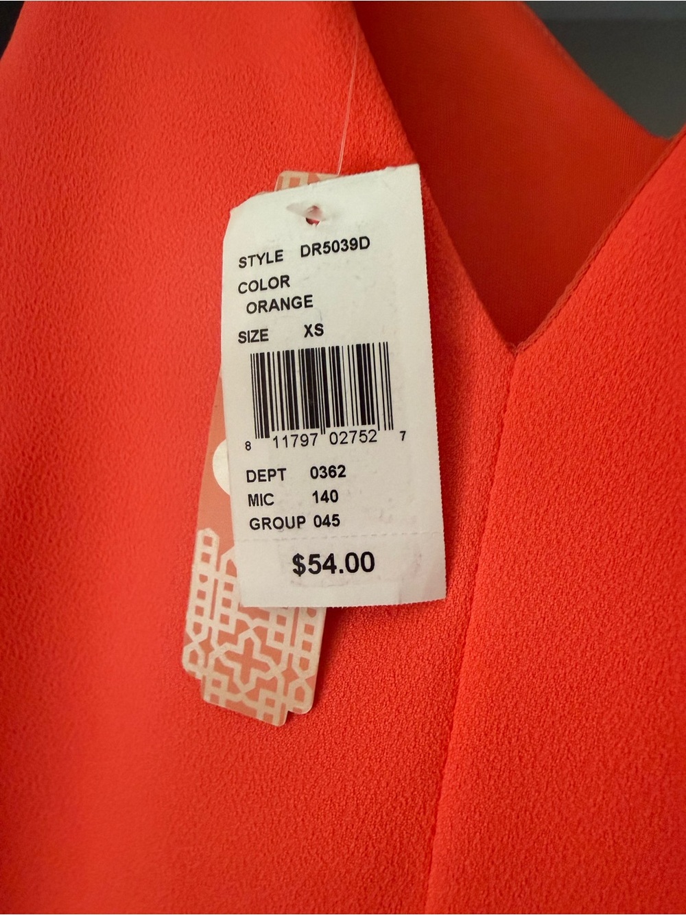 NWT Gianni Bini Neon Coral V-Neck Shift Dress - Picture 5 of 6